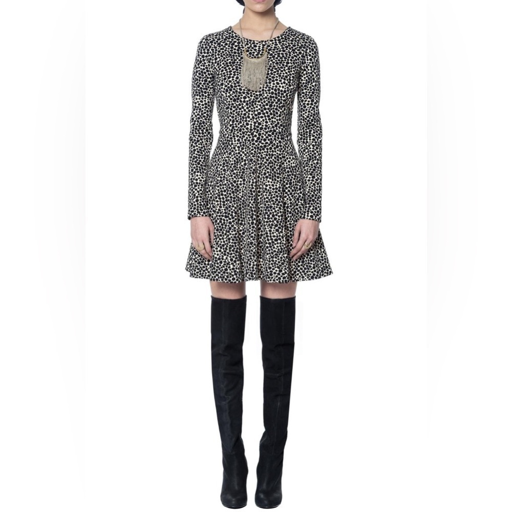 Mara Hoffman Strata Spotted Polka Dot Fit & Flare long sleeve Dress Size S